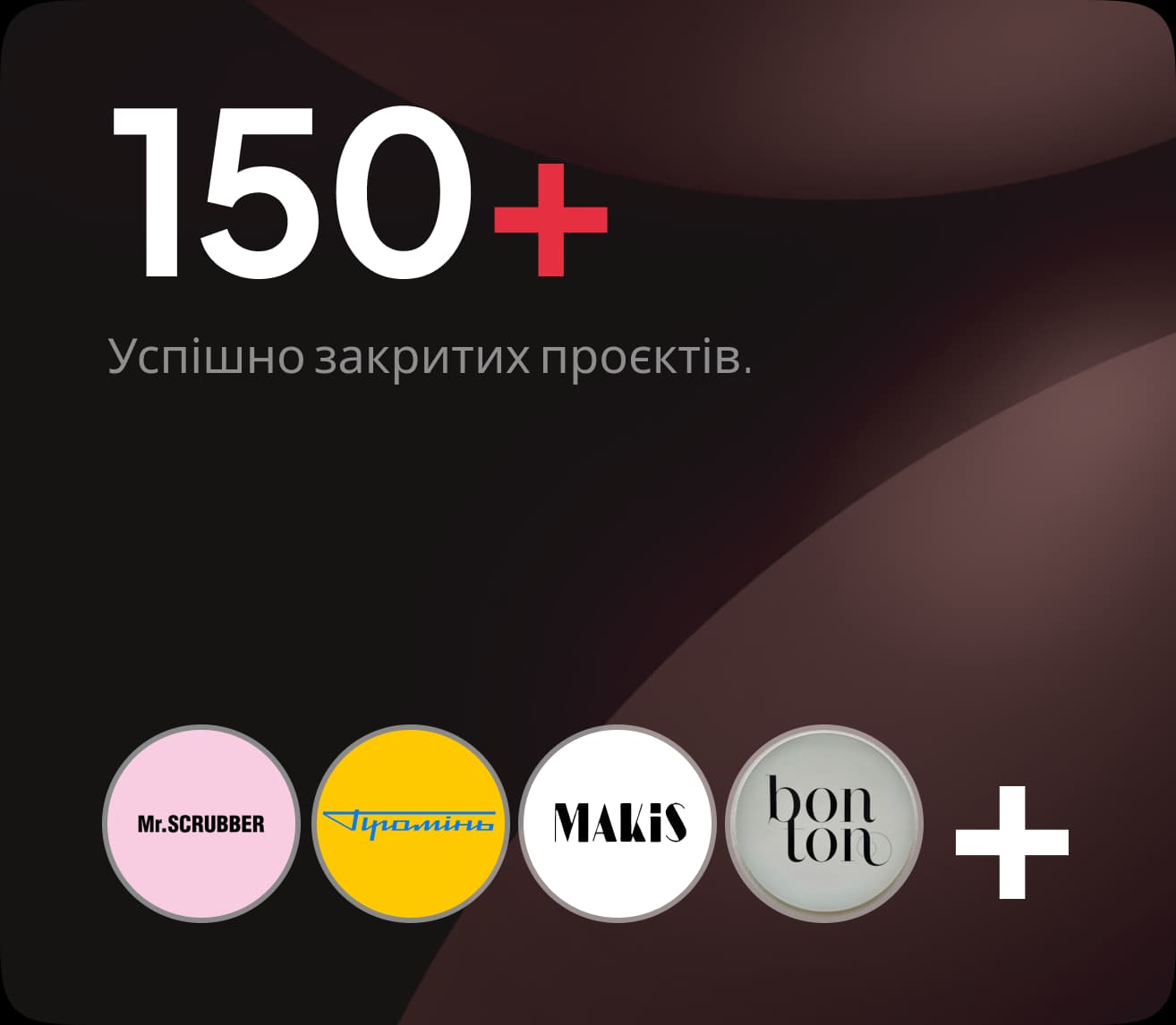 150+ успішно закритих проєктів